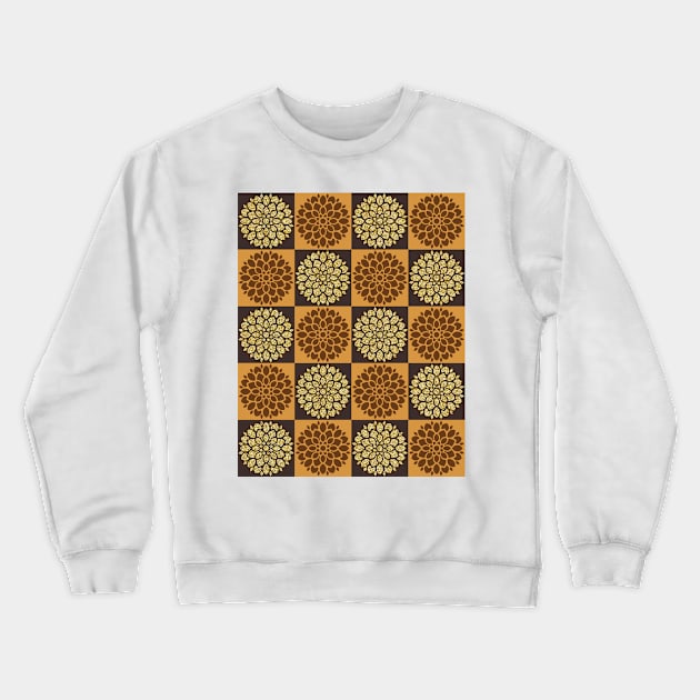 Dahlia Checkerboard in Gold Glitter Crewneck Sweatshirt by racheldwilliams